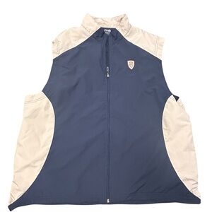 Ping Men’s Performance Dynamics Navy and Beige Zip Golf Vest XXL H Crest